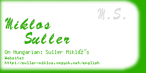 miklos suller business card